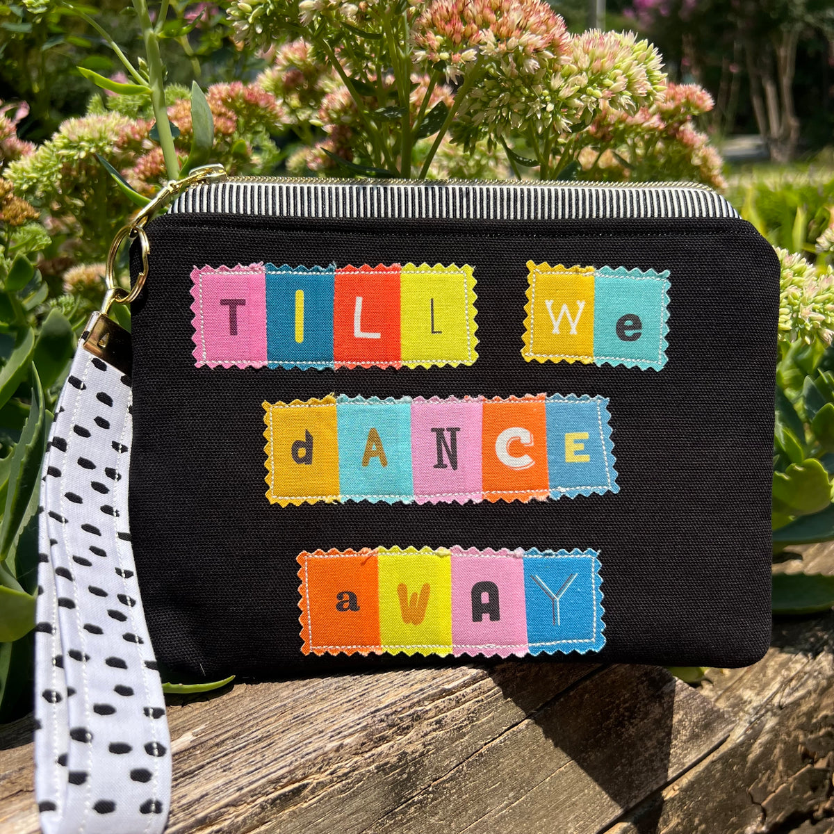 Till We Dance Away Zippered Pouch with Removable Wristlet Strap