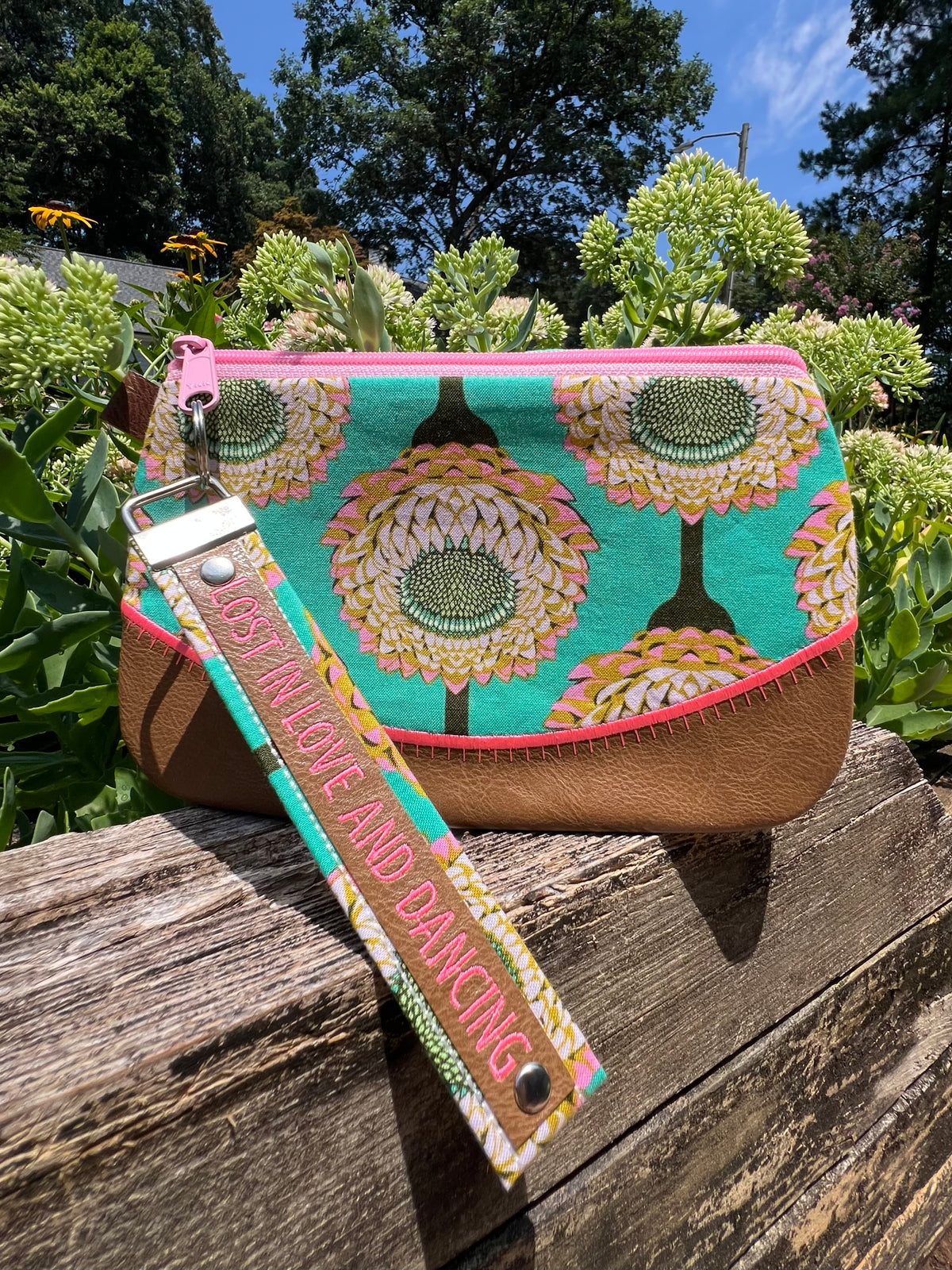 Rapunzel Wristlet with Removable Strap • DMB Inspired • Embroidered Floral Pouch • Bag