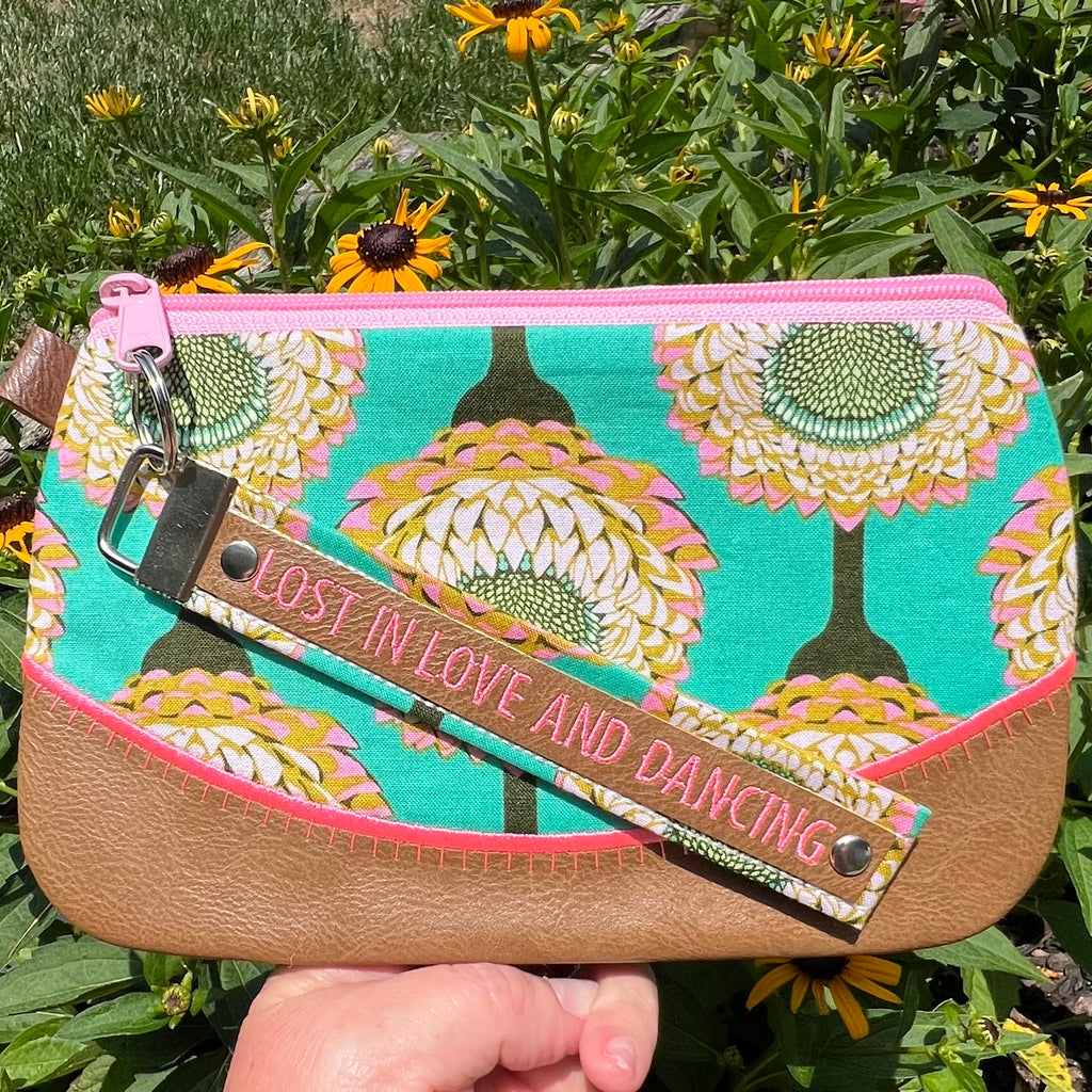 Rapunzel Wristlet with Removable Strap • DMB Inspired • Embroidered Floral Pouch • Bag