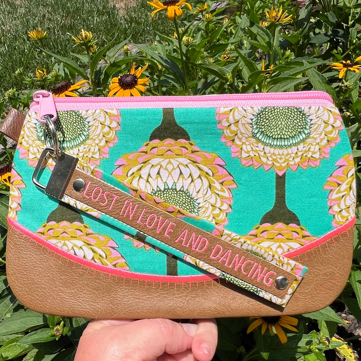 Rapunzel Wristlet with Removable Strap • DMB Inspired • Embroidered Floral Pouch • Bag