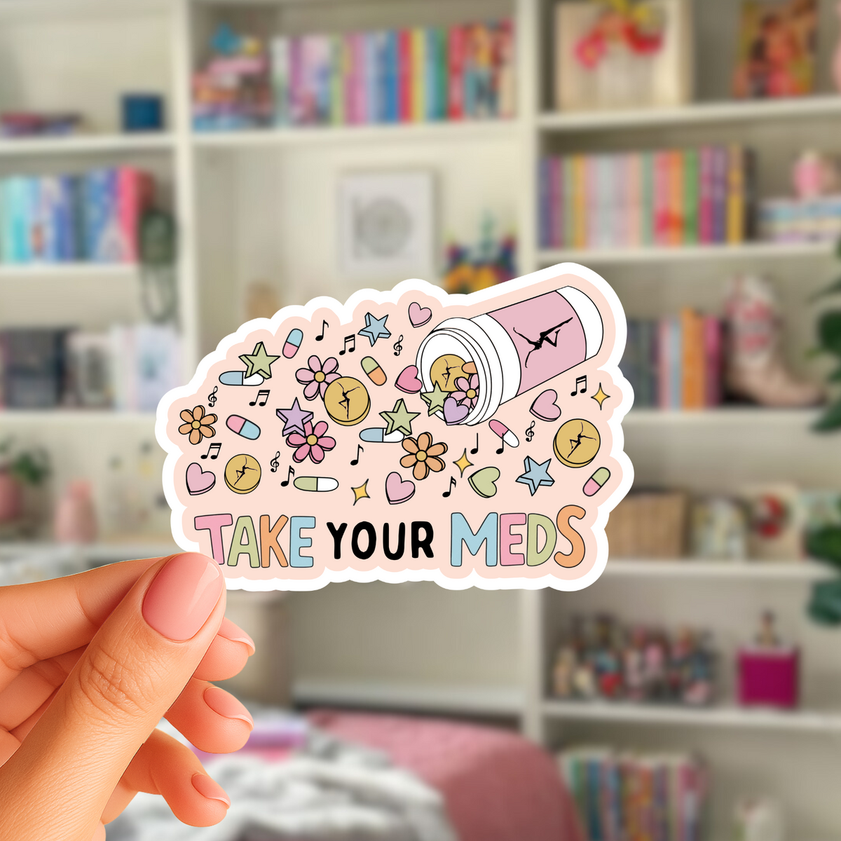 Take Your Meds Sticker ♥ Starry Holographic Overlay
