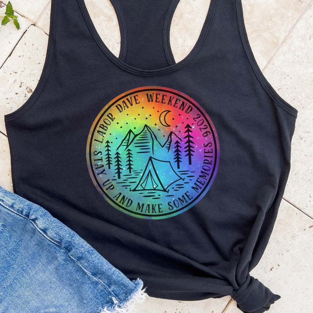 Watercolor Labor Dave Weekend 2026 GORGE • Women's Racerback Tank