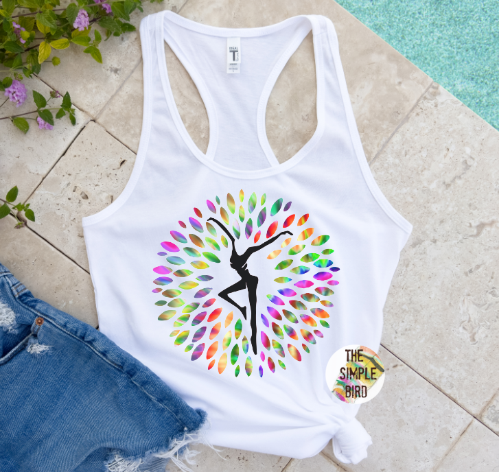 Tie Dye Blooming Flower • Women's Racerback Tank