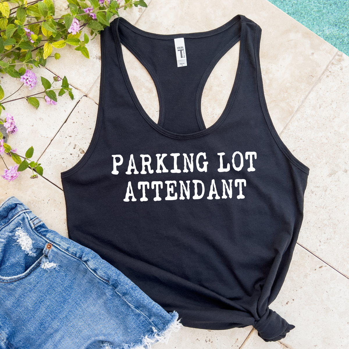 Parking Lot Attendant  Women's Racerback Tank