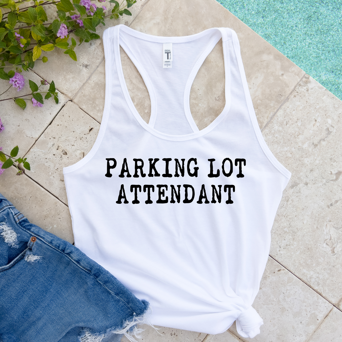 Parking Lot Attendant  Women's Racerback Tank